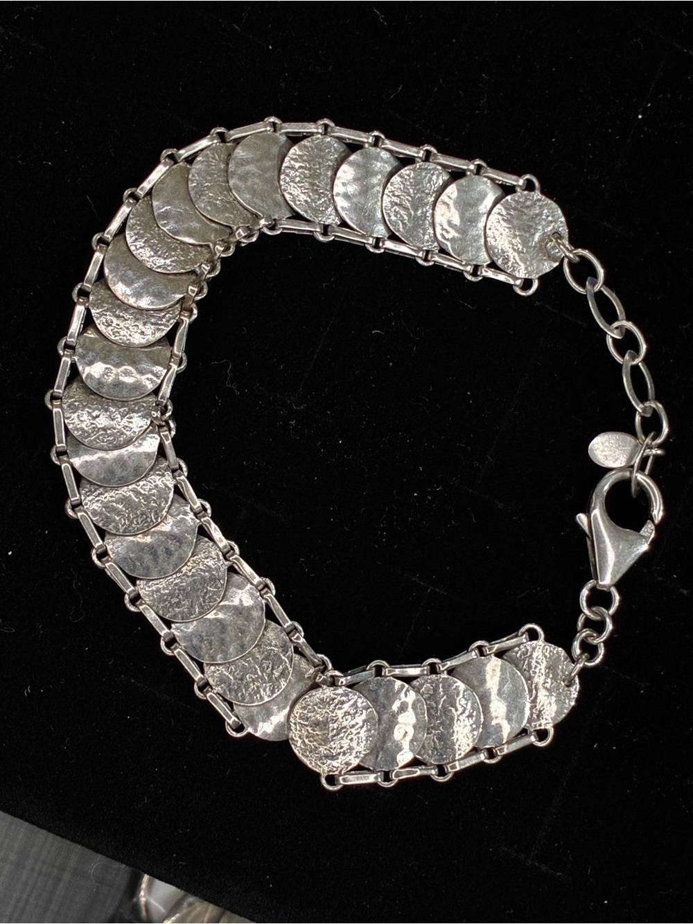 Silpada’s Sterling Silver Textured Disc Bracelet - New, retired
